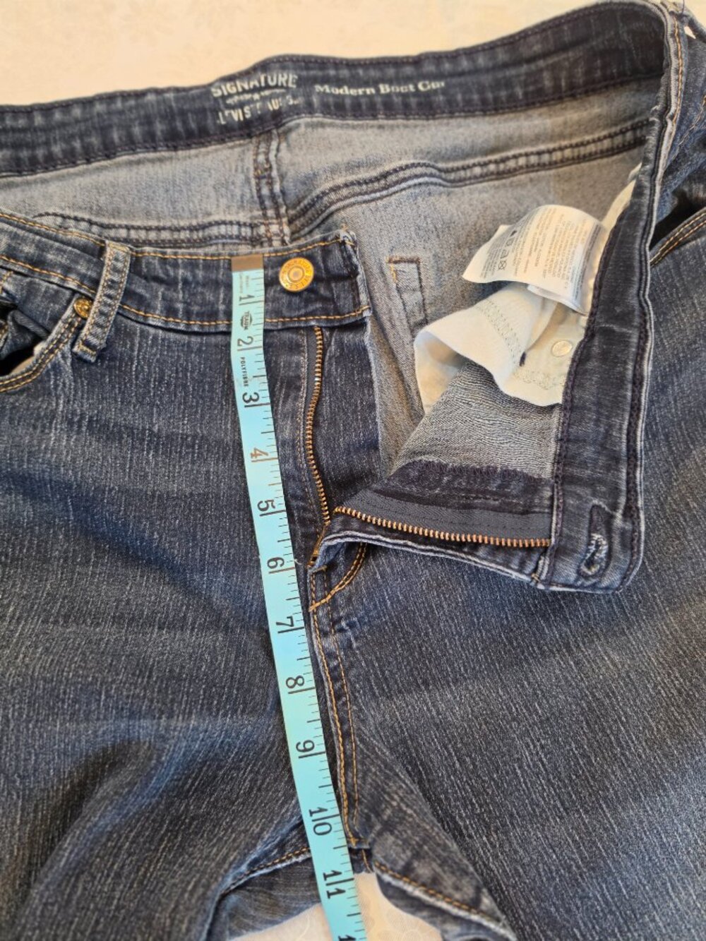 ✨ Signature by Levi Strauss Modern Bootcut Jeans Size 20M (36x32) Dark Wash - Picture 8 of 15